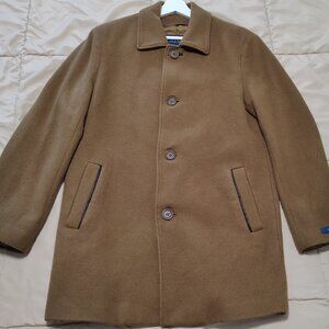 Cole Haan Men's Cashmere Blend Classic Wool Coat With Shirt Collar